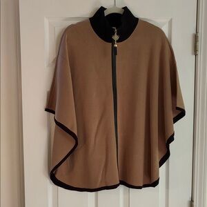 Anne Klein Tan and Black Sweater Cape